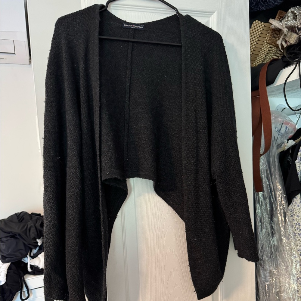Brandy Melville Black Open-Front Cardigan